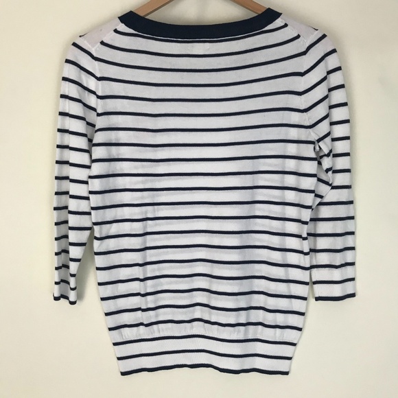 Striped Nautical  top crewneck 3/4 sleeved - Picture 5 of 7